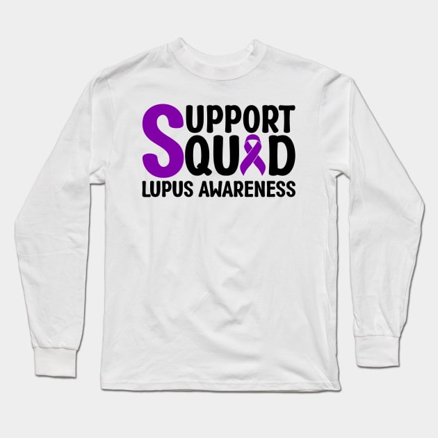 Support Squad Lupus Awareness Long Sleeve T-Shirt by Geek-Down-Apparel